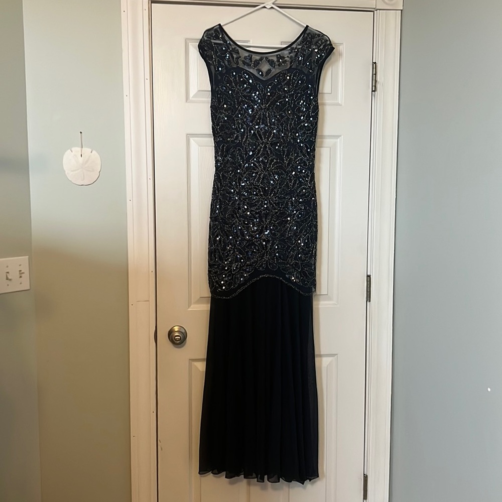 PrettyGuide women’s 1920s Navy Blue Sequin Gatsby Maxi Evening dress.
